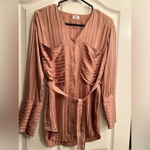 Aritzia Wilfred Satin Tunic Blouse Size XXS